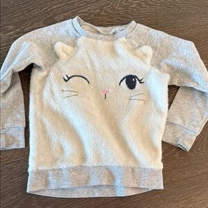 Jumping Beans Adorable Gray Cat Face Kids Sweatshirt